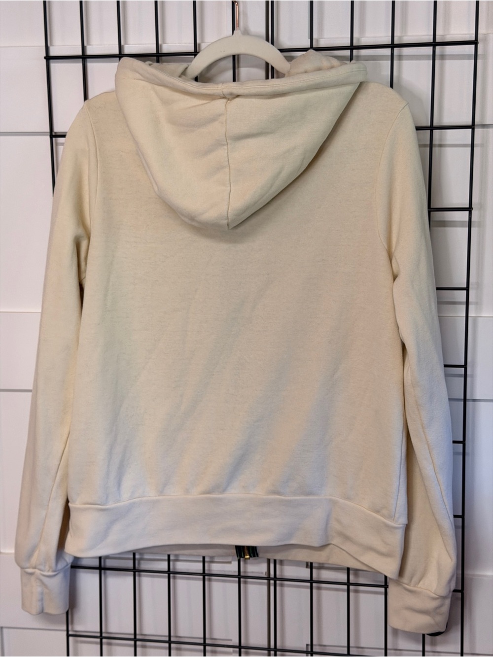 Aviator Nation Cream Hoodie with Yellow Orange Red and Navy Stripes - Picture 3 of 5
